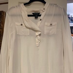 White House Black Market white silk shirt NWOT